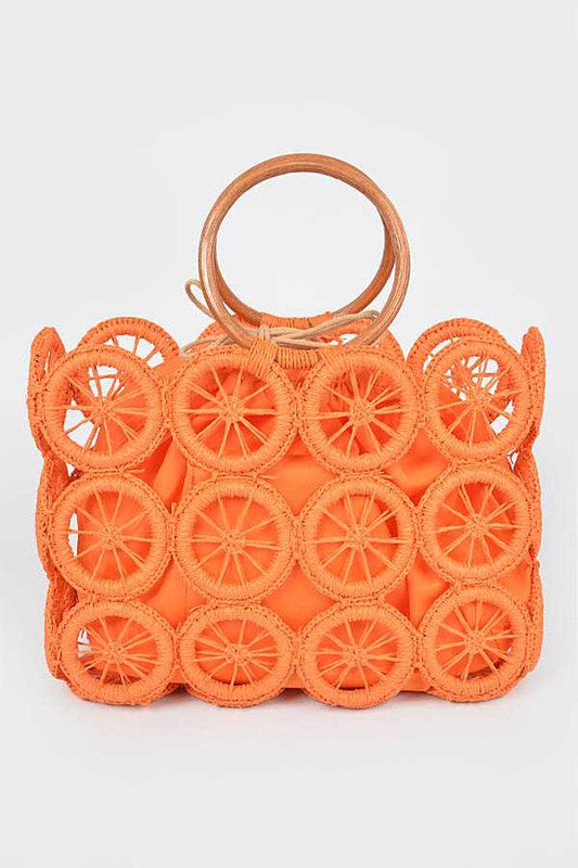 Slice Of Summer Circle Woven Straw Tote - Final Sale