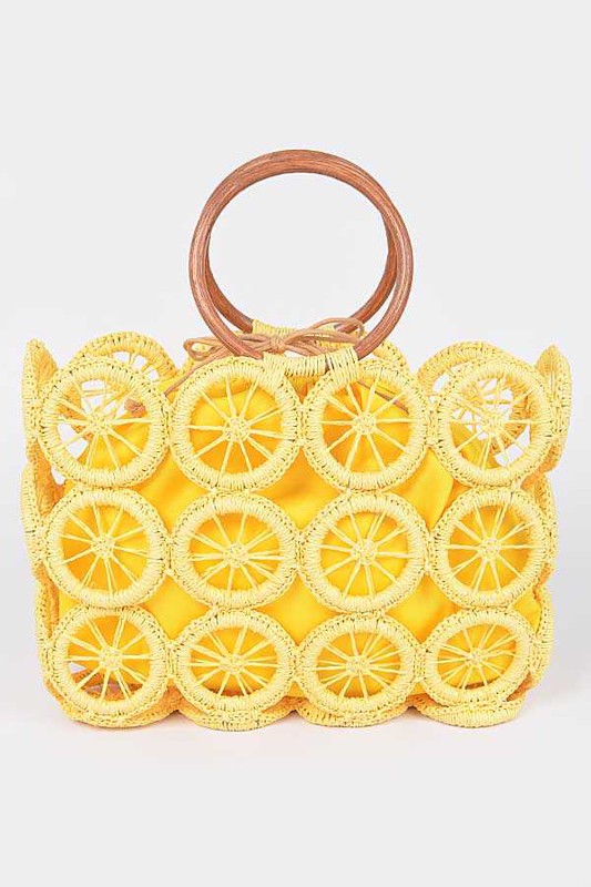 Slice Of Summer Circle Woven Straw Tote - Final Sale