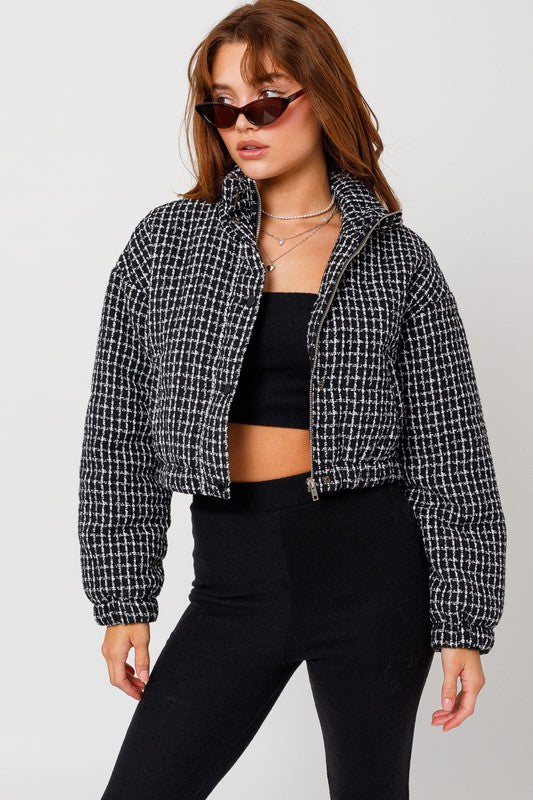 Fifth Avenue Tweed Puffer Jacket