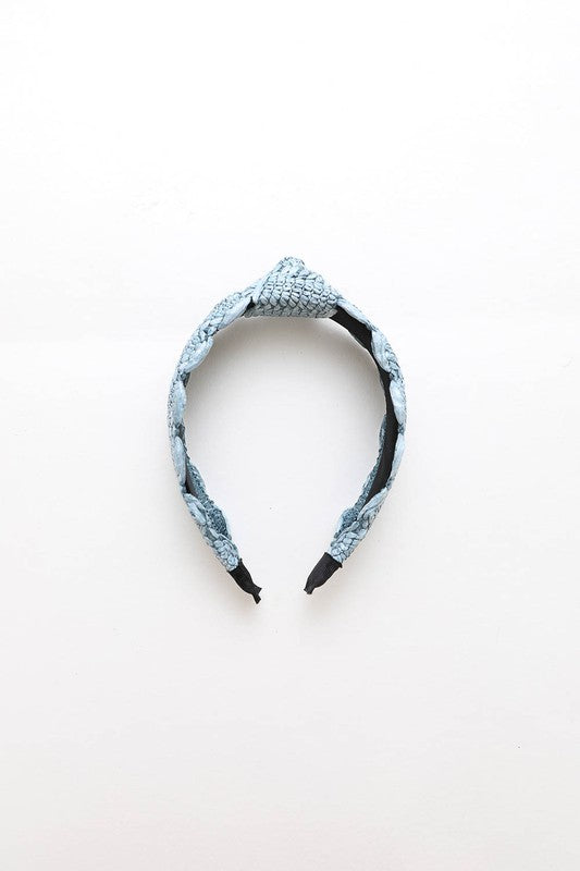 Woven Raffia Crochet Top Knot Headband