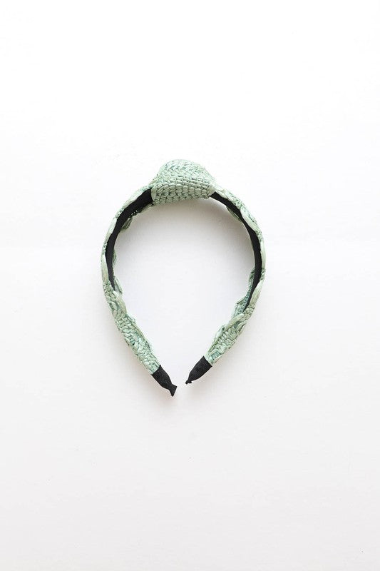 Woven Raffia Crochet Top Knot Headband