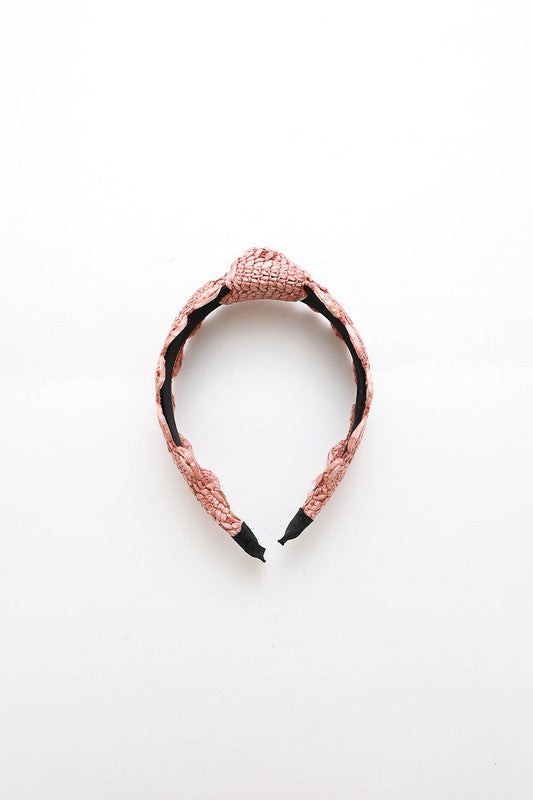 Woven Raffia Crochet Top Knot Headband