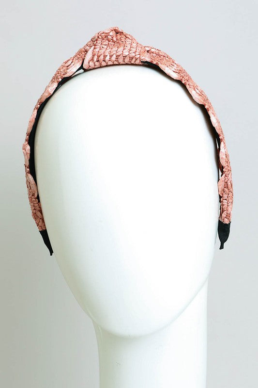 Woven Raffia Crochet Top Knot Headband