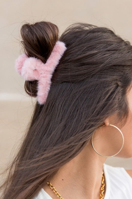 Fuzzy Hair Claw Clip