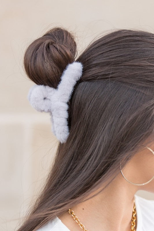 Fuzzy Hair Claw Clip