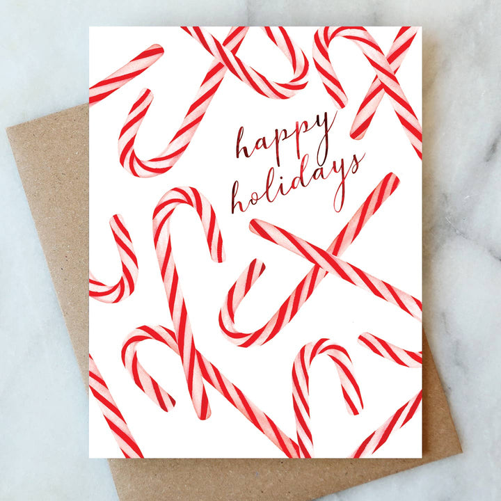 Candy Canes Greetings Card
