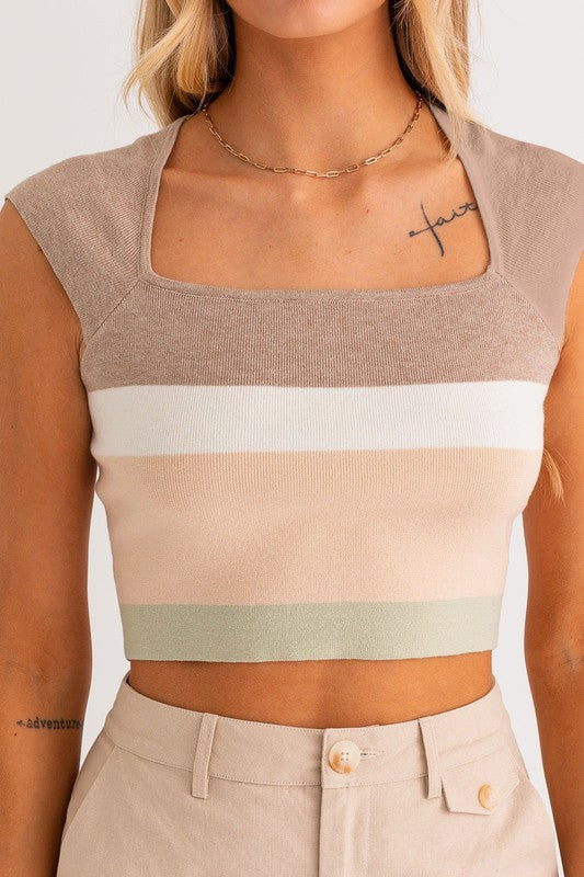 Classic Vibes Color Block Striped Sleeveless Top - Final Sale