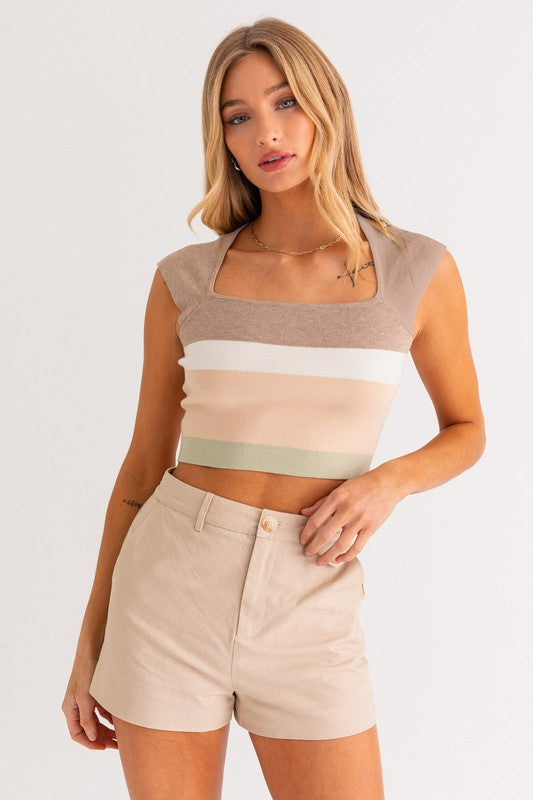 Classic Vibes Color Block Striped Sleeveless Top - Final Sale