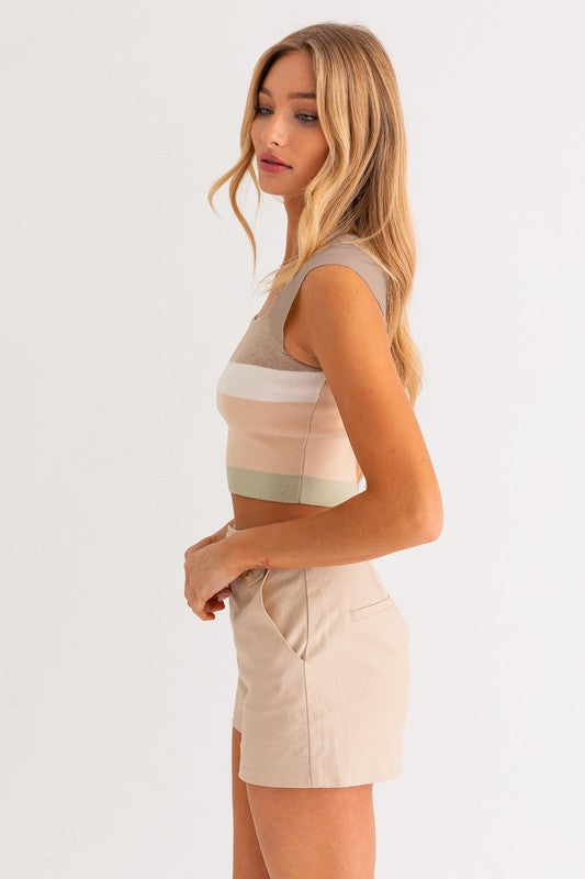 Classic Vibes Color Block Striped Sleeveless Top - Final Sale
