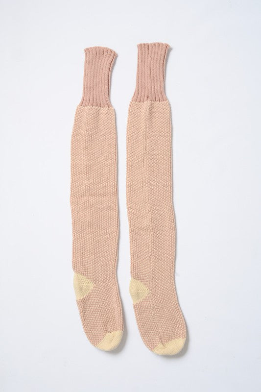 Open Work Ribbed Knit Lounge Socks