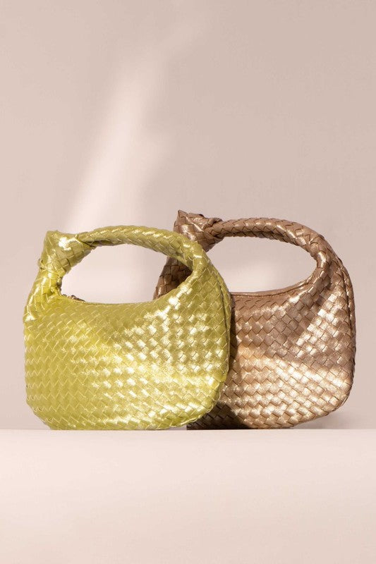 Melie Bianco Drew Small Top Handle Bag - Metallic Lime