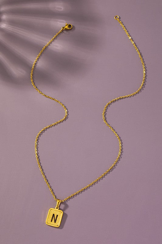 Gold Initial Diamond Dust Necklace