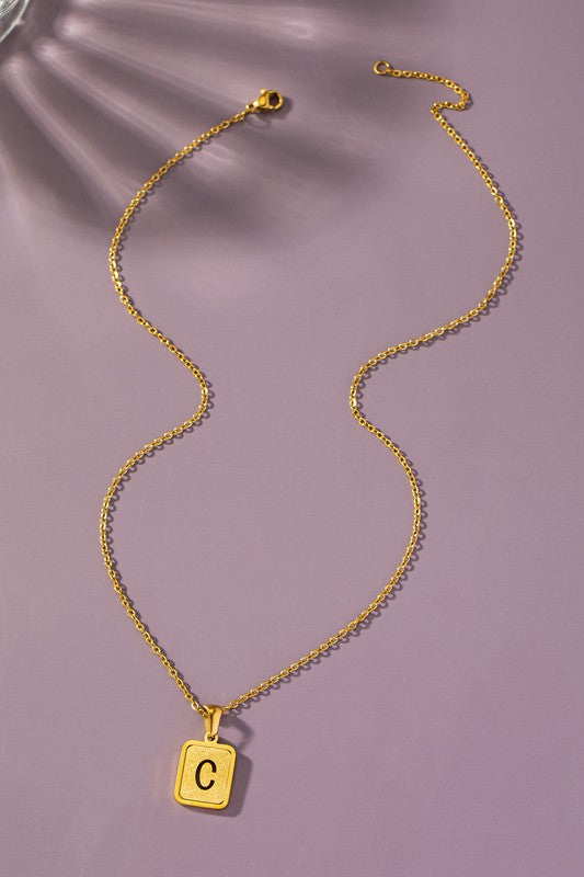 Gold Initial Diamond Dust Necklace