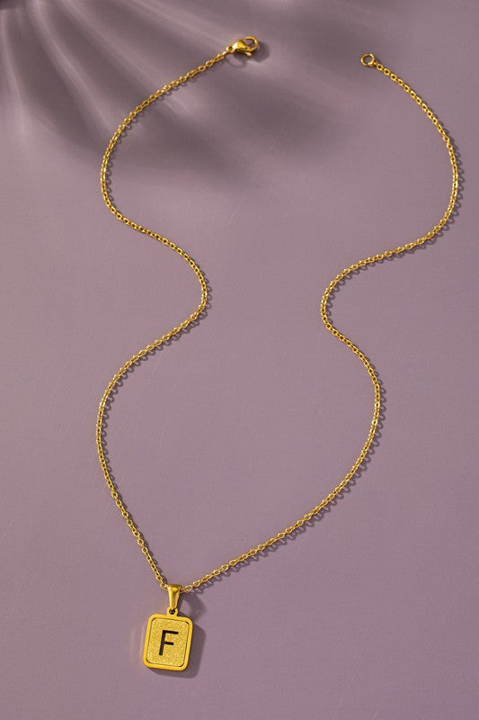 Brass Diamond Dust Initial Necklace