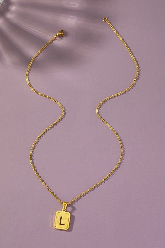 Brass Diamond Dust Initial Necklace