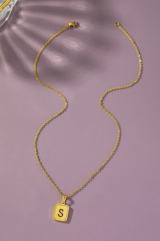 Gold Initial Diamond Dust Necklace