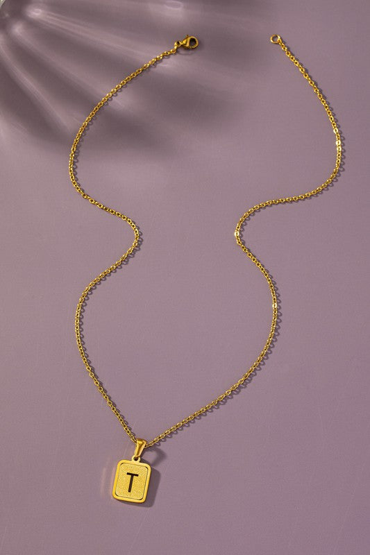 Gold Initial Diamond Dust Necklace