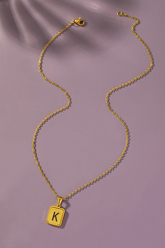 Brass Diamond Dust Initial Necklace