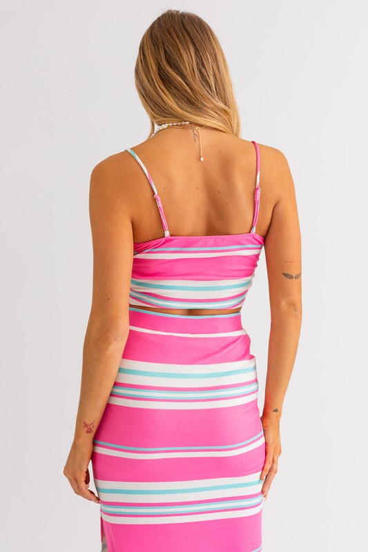 Poolside At Barbie's Striped Ruched Cami