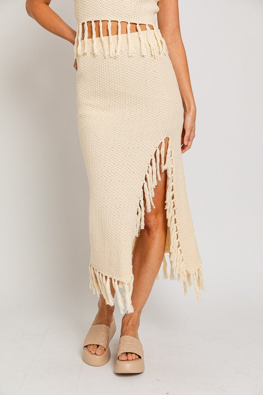 Catalina Island Tassel Midi Skirt - Final Sale