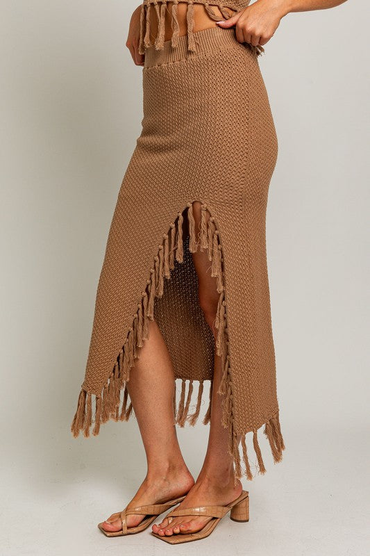 Catalina Island Tassel Midi Skirt - Final Sale