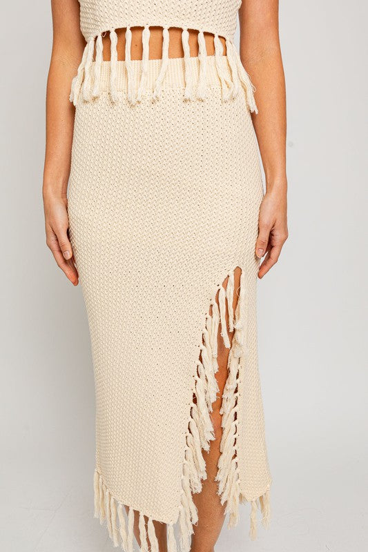 Catalina Island Tassel Midi Skirt - Final Sale