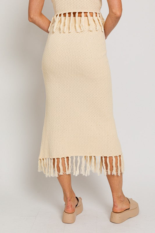 Catalina Island Tassel Midi Skirt - Final Sale