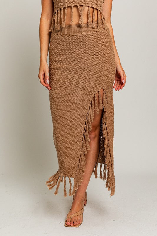 Catalina Island Tassel Midi Skirt - Final Sale