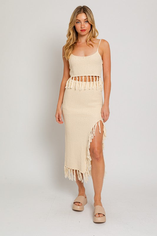 Catalina Island Tassel Midi Skirt - Final Sale