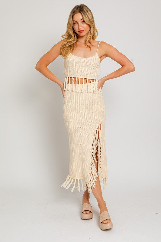 Catalina Island Tassel Midi Skirt - Final Sale