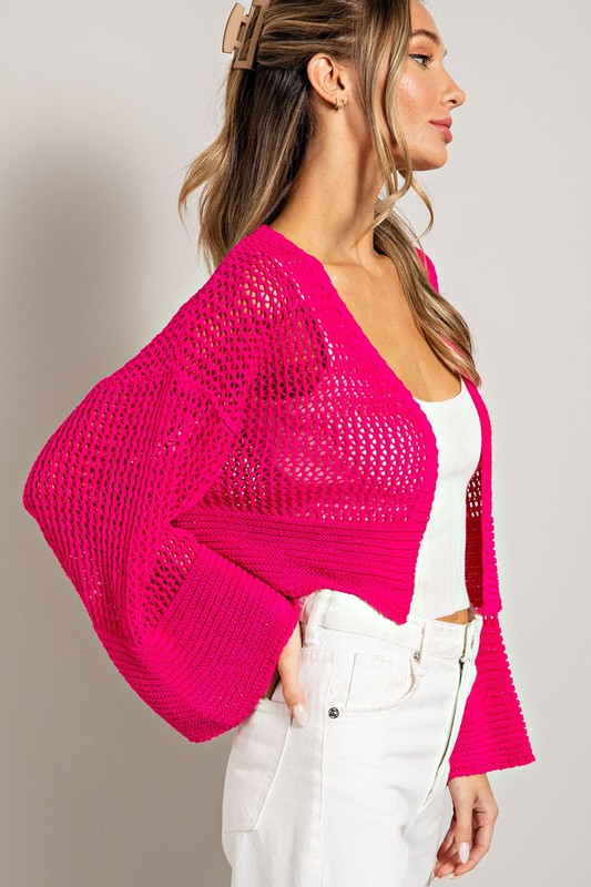 Afternoon Chill Eyelet Knit Cardigan