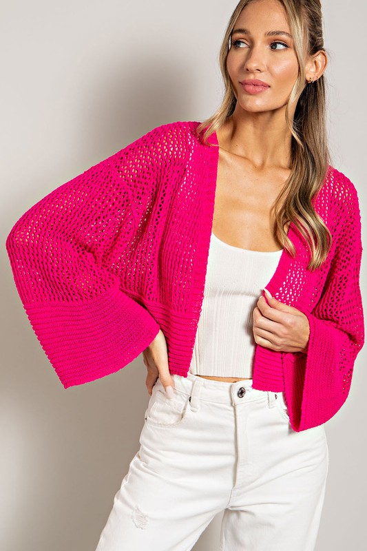 Afternoon Chill Eyelet Knit Cardigan