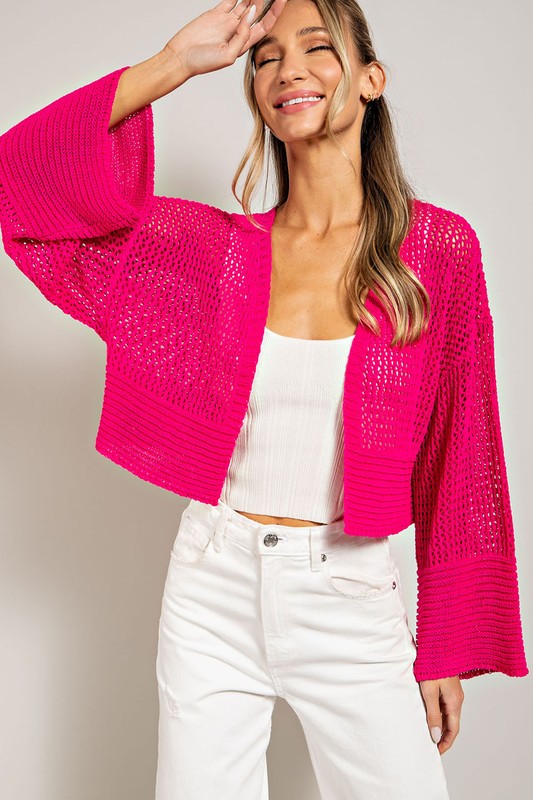 Afternoon Chill Eyelet Knit Cardigan