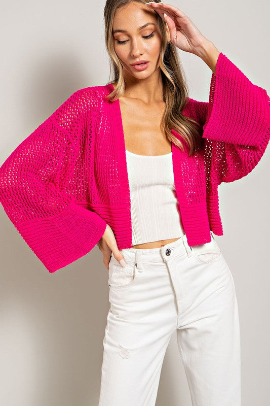 Afternoon Chill Eyelet Knit Cardigan