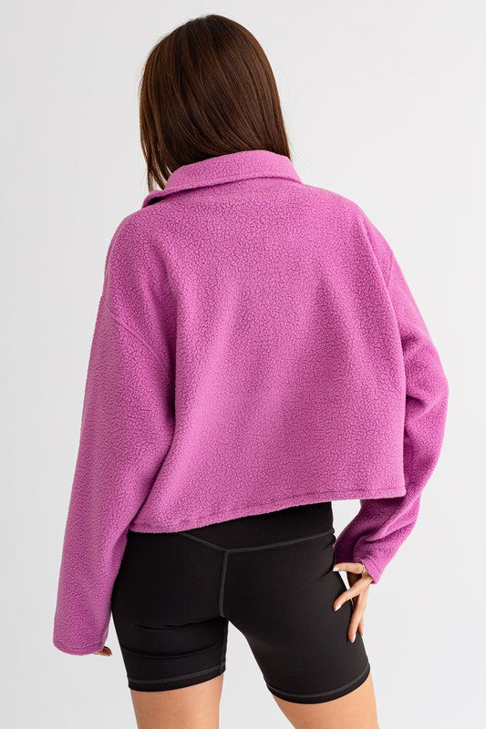 Fleece Pocketed Pullover Sweater