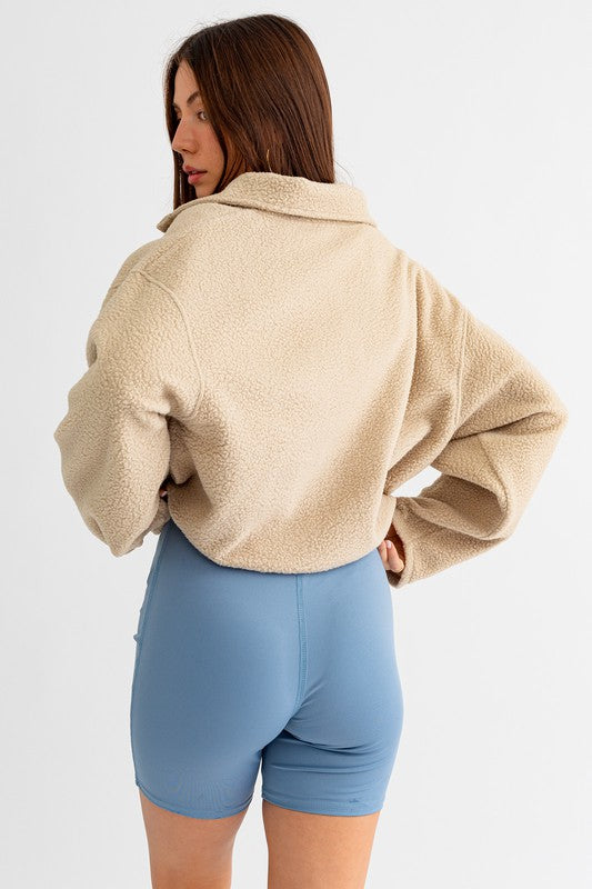 Fleece Pocketed Pullover Sweater