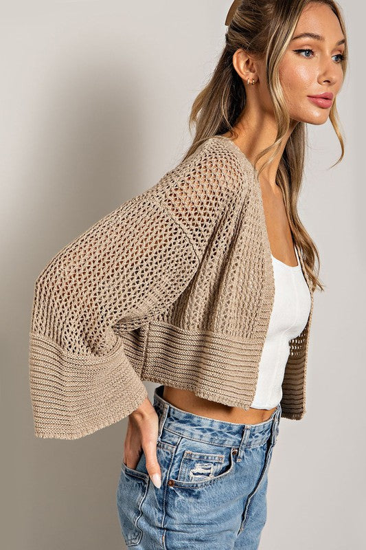 Afternoon Chill Eyelet Knit Cardigan