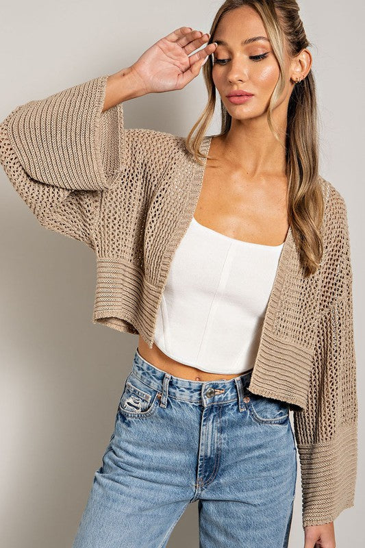 Afternoon Chill Eyelet Knit Cardigan