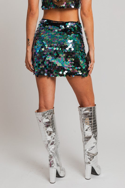 Mermaid To Dance Sequin Mini Skirt - Final Sale