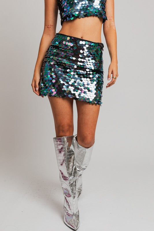 Mermaid To Dance Sequin Mini Skirt - Final Sale