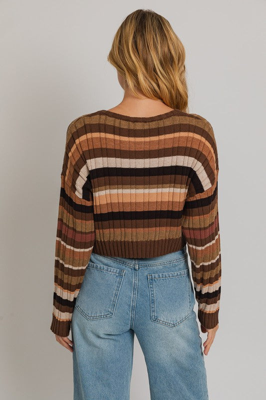 Metropolitan Striped Ribbed Sweater - Final Sale