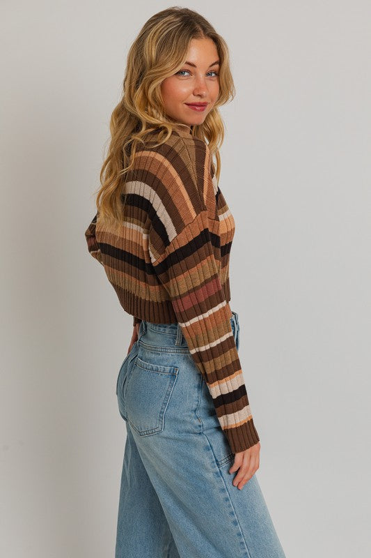 Metropolitan Striped Ribbed Sweater - Final Sale