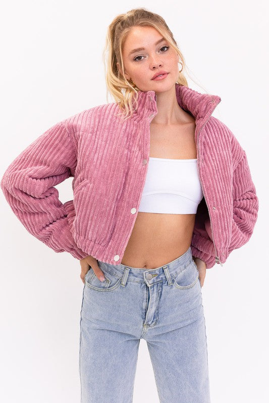 Corduroy Puffer Jacket - Final Sale