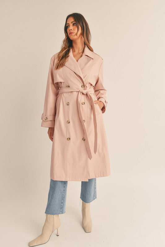 You're Making Me Blush Faux Leather Trench Coat