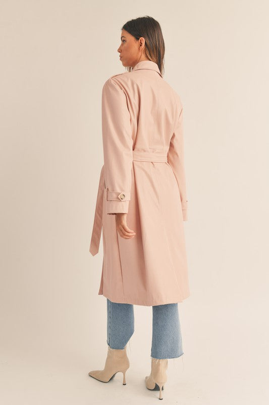 You're Making Me Blush Faux Leather Trench Coat