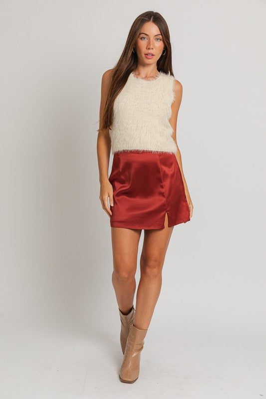 Holly Point Slit Mini Skirt - Final Sale