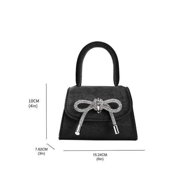 Melie Bianco Sabrina Mini Velvet Top Handle Bag