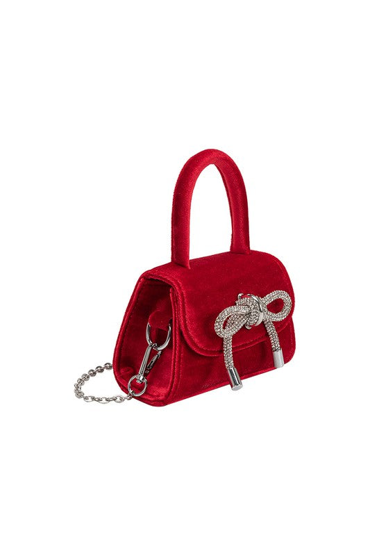 Melie Bianco Sabrina Mini Velvet Top Handle Bag