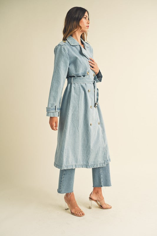 Baker Street Denim Trench Coat