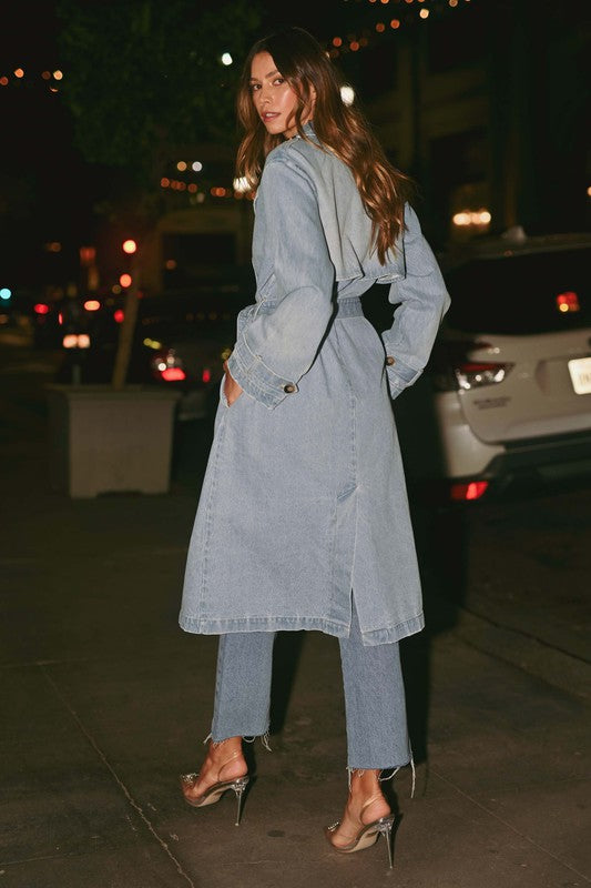 Baker Street Denim Trench Coat